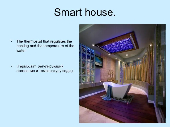 Smart house. The thermostat that regulates the heating and the