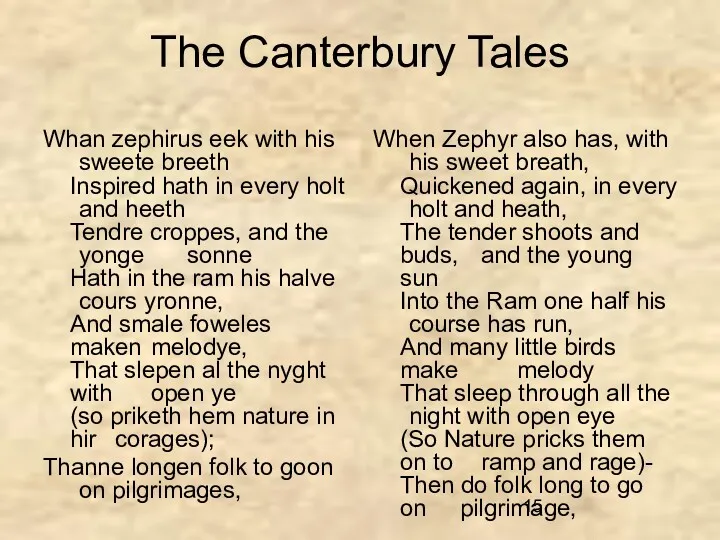 The Canterbury Tales Whan zephirus eek with his sweete breeth