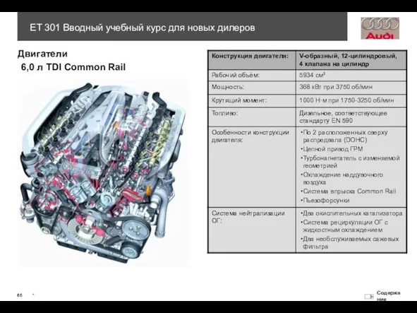 6,0 л TDI Common Rail Двигатели