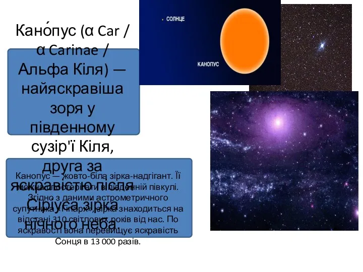 Кано́пус (α Car / α Carinae / Альфа Кіля) —