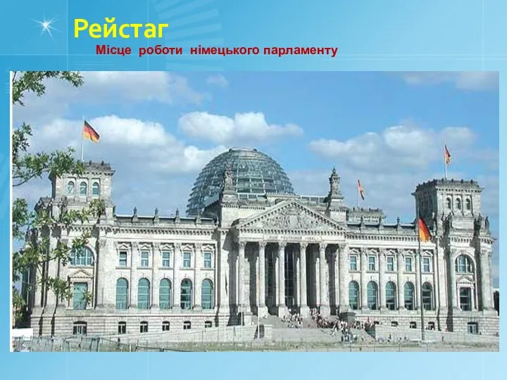 Рейстаг Місце роботи німецького парламенту