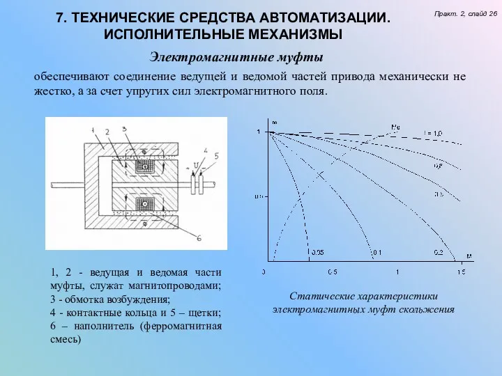 7. ТЕХНИЧЕСКИЕ СРЕДСТВА АВТОМАТИЗАЦИИ. ИСПОЛНИТЕЛЬНЫЕ МЕХАНИЗМЫ Практ. 2, слайд 26