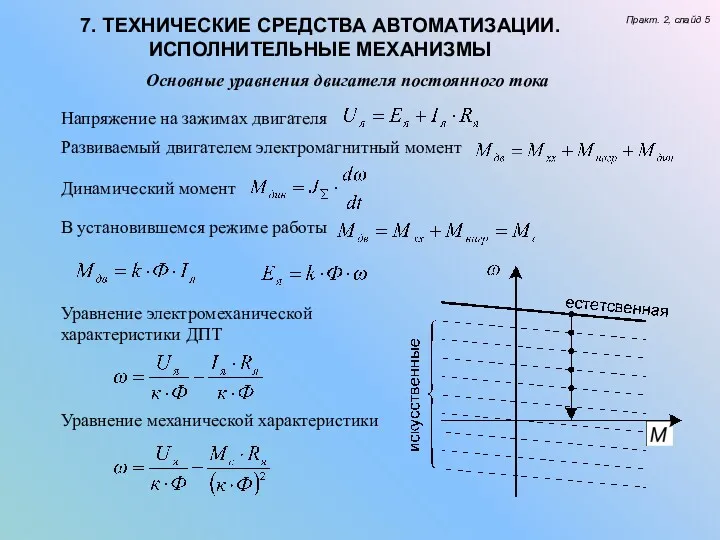 7. ТЕХНИЧЕСКИЕ СРЕДСТВА АВТОМАТИЗАЦИИ. ИСПОЛНИТЕЛЬНЫЕ МЕХАНИЗМЫ Практ. 2, слайд 5 Напряжение на зажимах