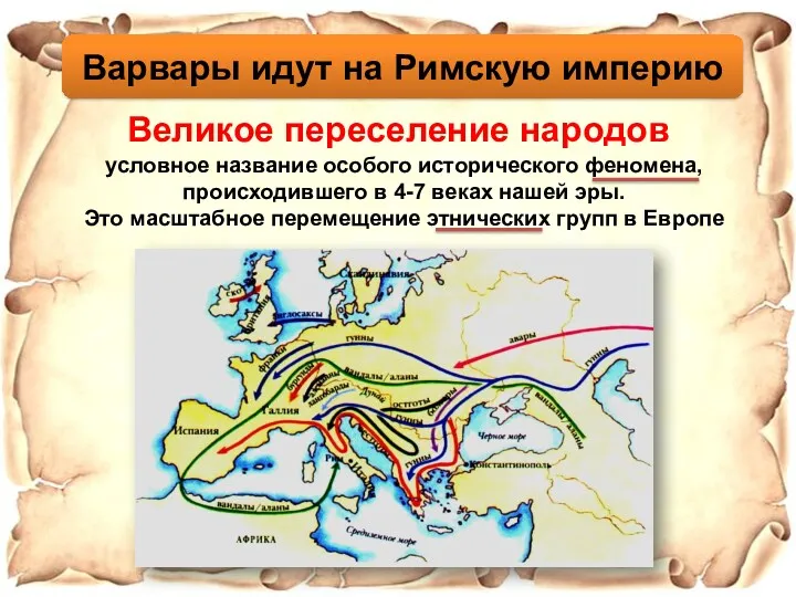 Варвары идут на Римскую империю Великое переселение народов условное название