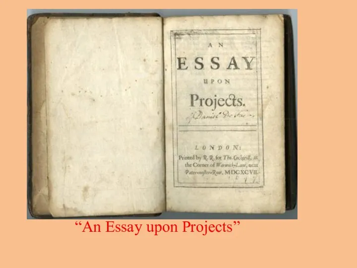 “An Essay upon Projects”