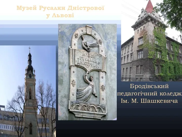 Бродівський педагогічний коледж Ім. М. Шашкевича Музей Русалки Дністрової у Львові