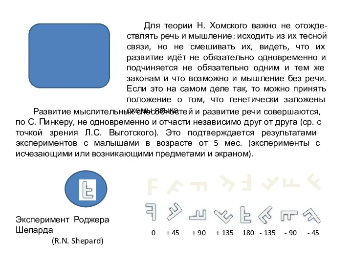 Развитие мыслительных способностей и развитие речи совершаются, по С. Пинкеру,