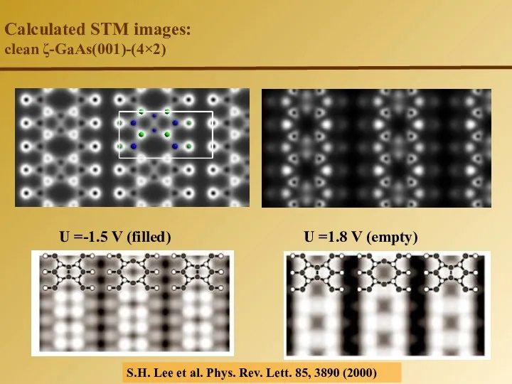 Calculated STM images: clean ζ-GaAs(001)-(4×2) U =-1.5 V (filled) U