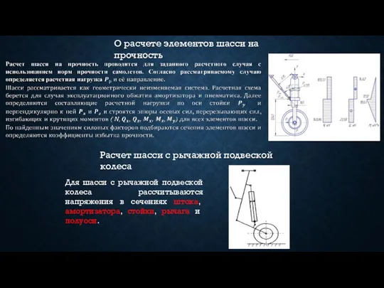 О расчете элементов шасси на прочность Расчет шасси с рычажной