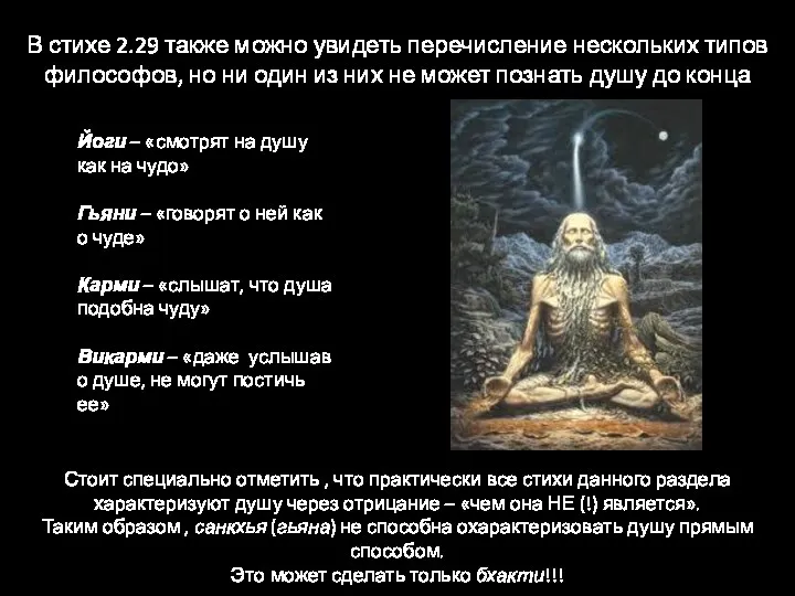 В стихе 2.29 также можно увидеть перечисление нескольких типов философов, но ни один