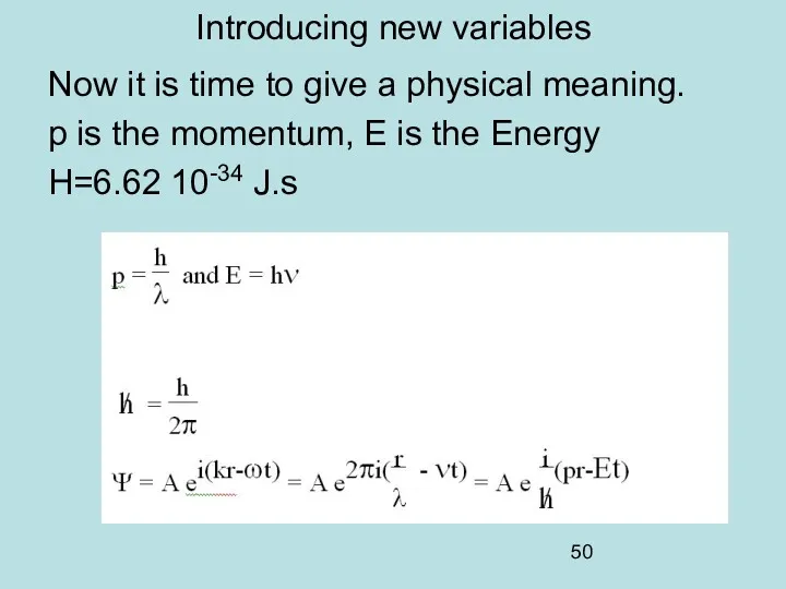 Introducing new variables Now it is time to give a