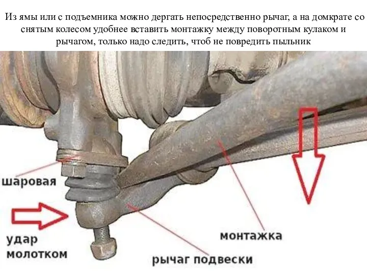 Из ямы или с подъемника можно дергать непосредственно рычаг, а