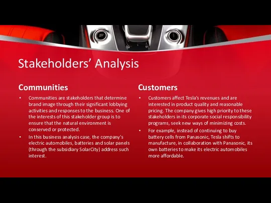 Stakeholders’ Analysis Communities Communities are stakeholders that determine brand image