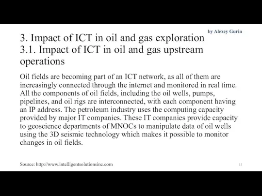 3. Impact of ICT in oil and gas exploration 3.1. Impact of ICT