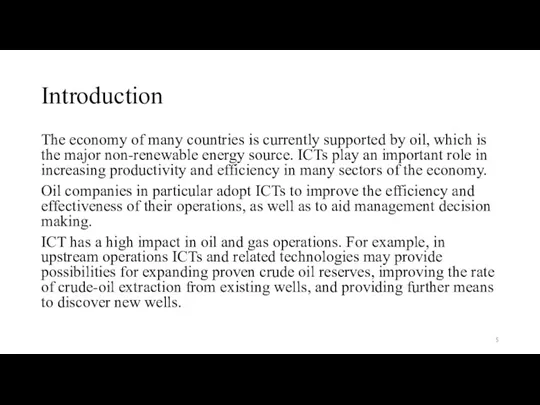 Introduction The economy of many countries is currently supported by oil, which is