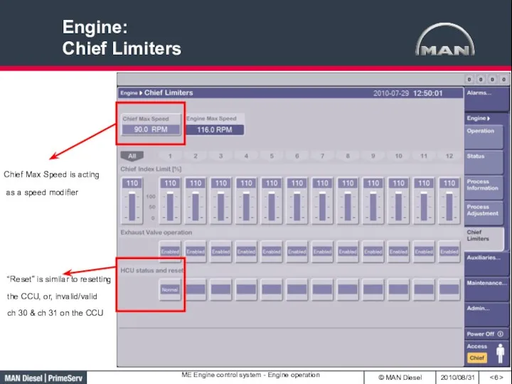 Engine: Chief Limiters Chief Max Speed is acting as a