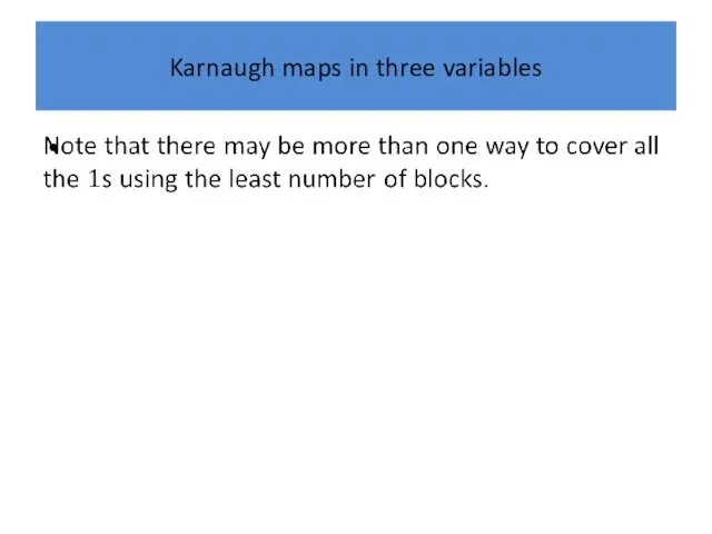 Karnaugh maps in three variables