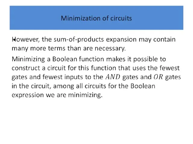 Minimization of circuits