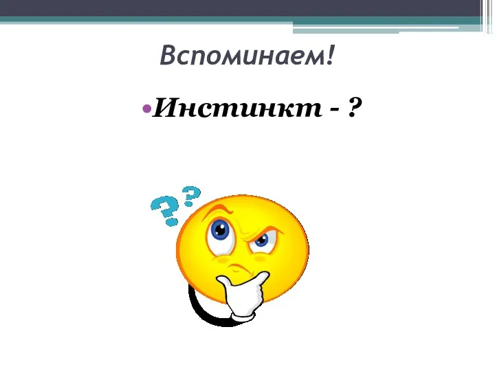 Вспоминаем! Инстинкт - ?