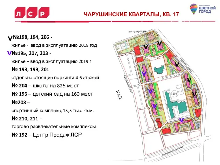 ЧАРУШИНСКИЕ КВАРТАЛЫ, КВ. 17 №198, 194, 206 - жилье -