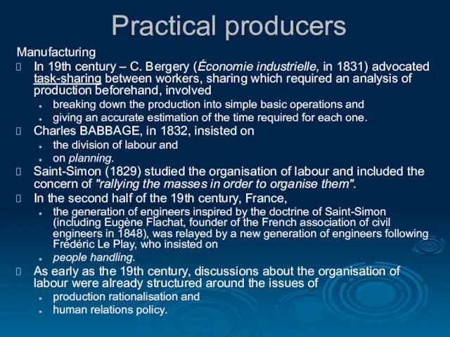 Practical producers Manufacturing In 19th century – C. Bergery (Économie