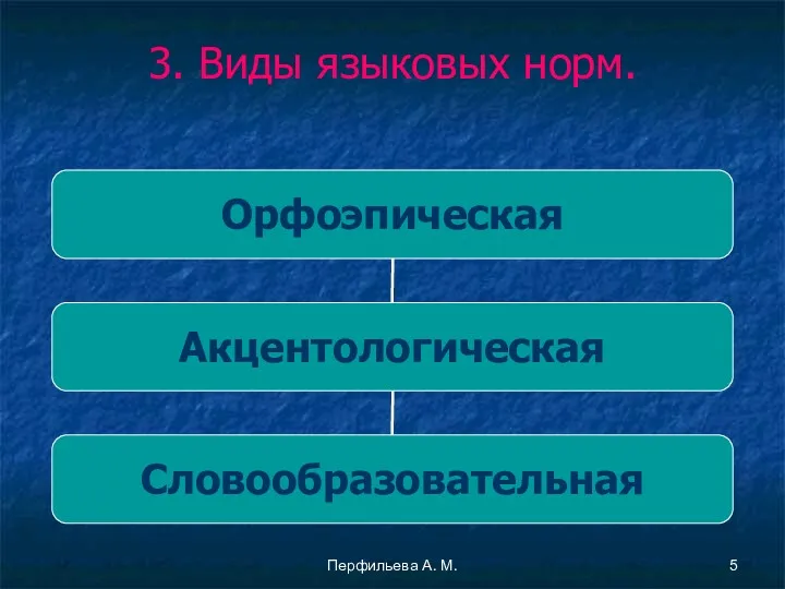 Перфильева А. М. 3. Виды языковых норм.