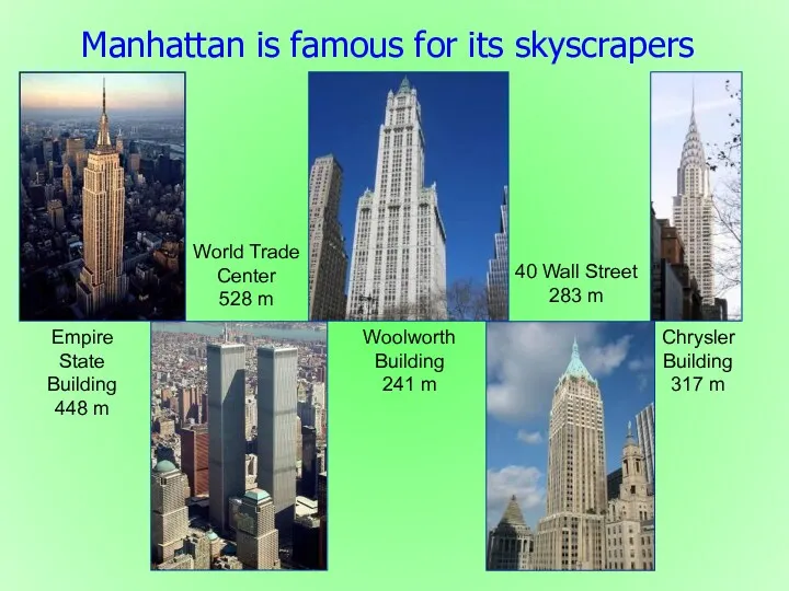 Manhattan is famous for its skyscrapers Empire State Building 448