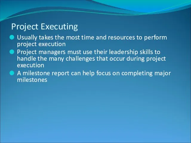 Usually takes the most time and resources to perform project