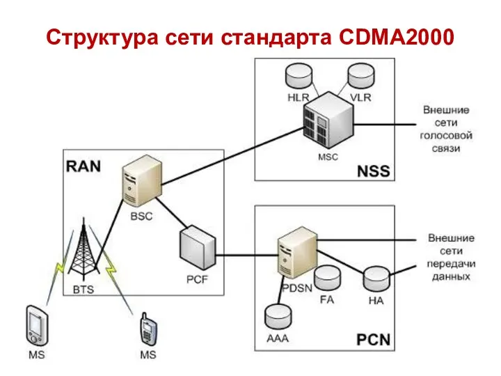 Структура сети стандарта CDMA2000