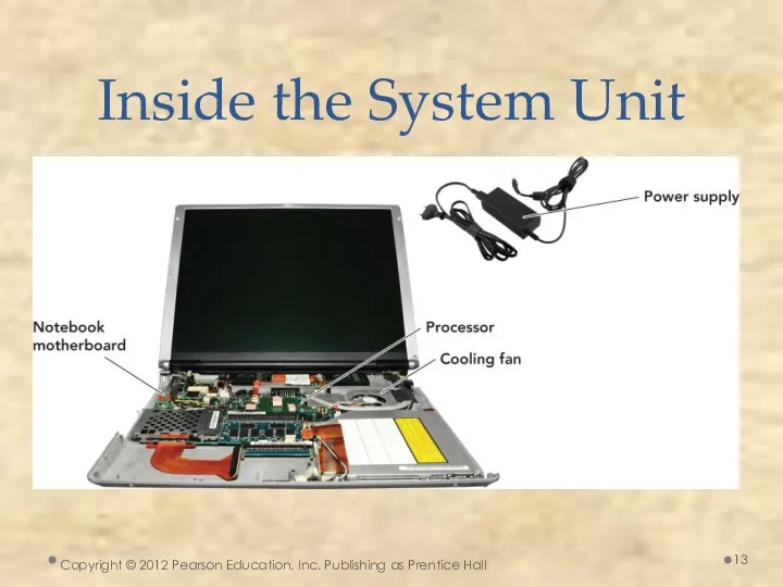 Copyright © 2012 Pearson Education, Inc. Publishing as Prentice Hall Inside the System Unit