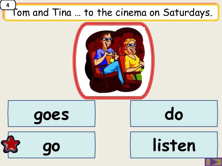 Tom and Tina … to the cinema on Saturdays. do goes go listen 4