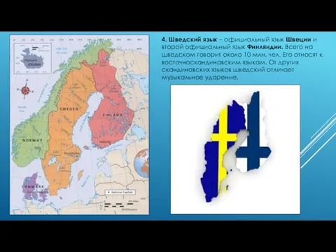 4. Шведский язык – официальный язык Швеции и второй официальный
