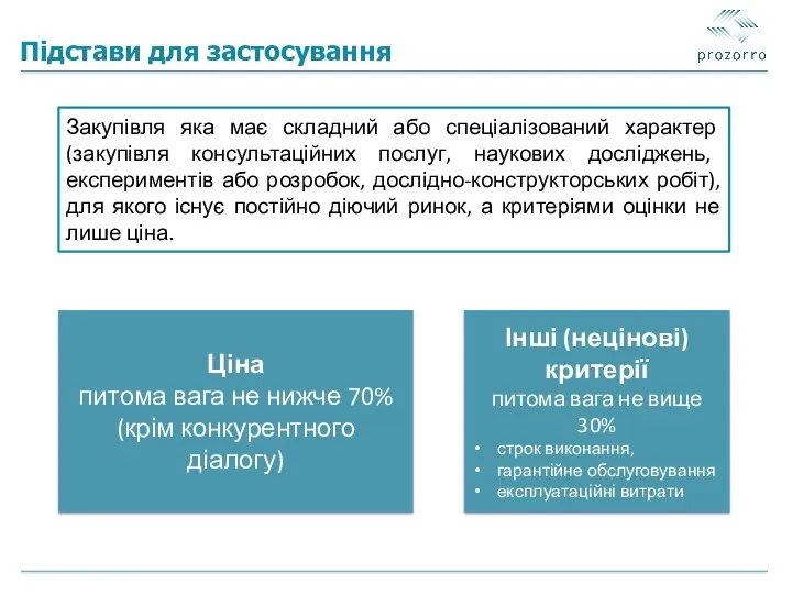 Закупівля яка має складний або спеціалізований характер (закупівля консультаційних послуг,