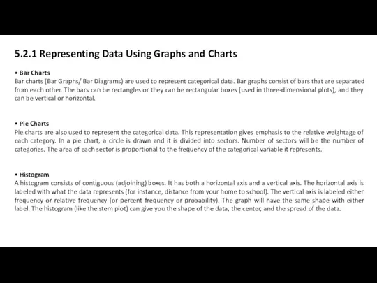 5.2.1 Representing Data Using Graphs and Charts • Bar Charts