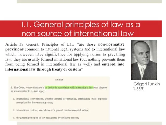 I.1. General principles of law as a non-source of international