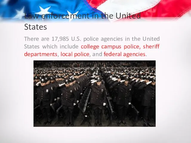 There are 17,985 U.S. police agencies in the United States