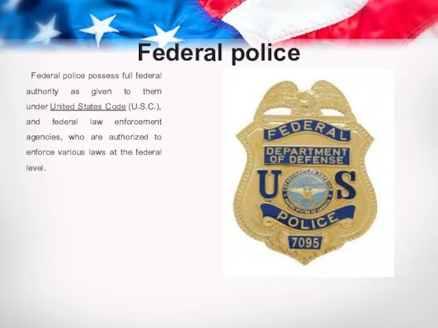 Federal police Federal police possess full federal authority as given