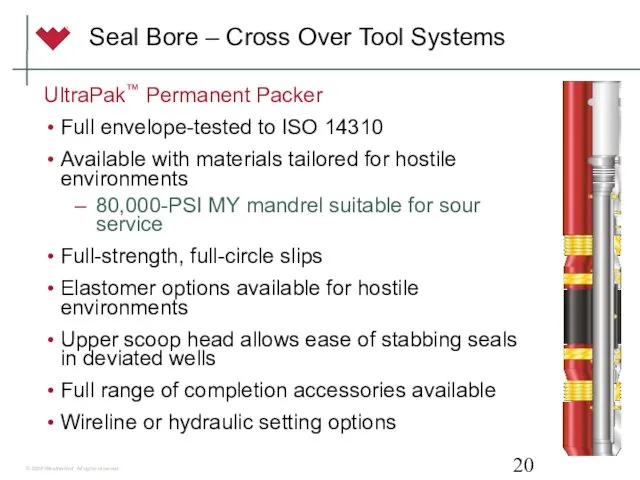 Seal Bore – Cross Over Tool Systems UltraPak™ Permanent Packer