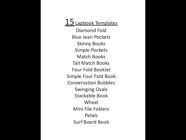 15 Lapbook Templates Diamond Fold Blue Jean Pockets Skinny Books