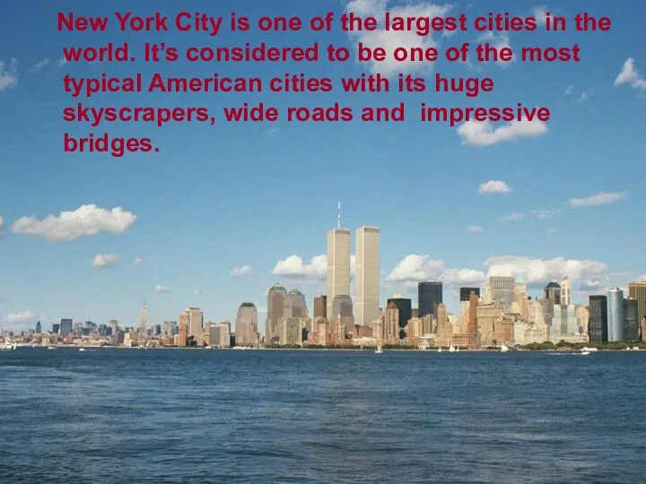 New York City is one of the largest cities in