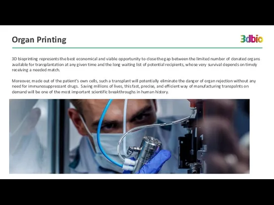 Organ Printing 3D bioprinting represents the best economical and viable