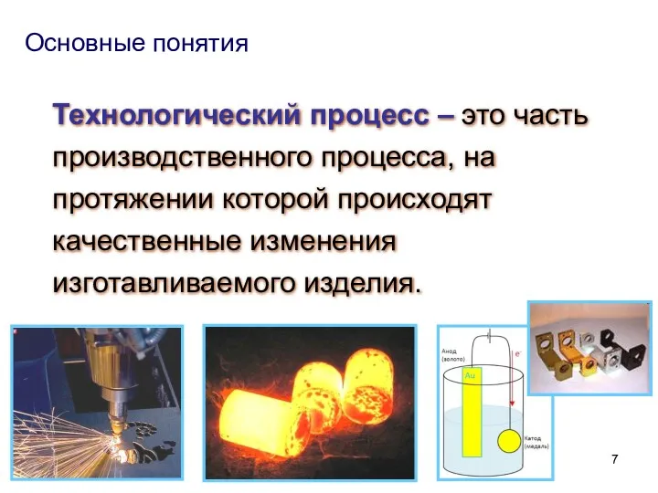 Технологический процесс – это часть производственного процесса, на протяжении которой
