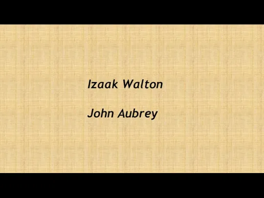 Izaak Walton John Aubrey