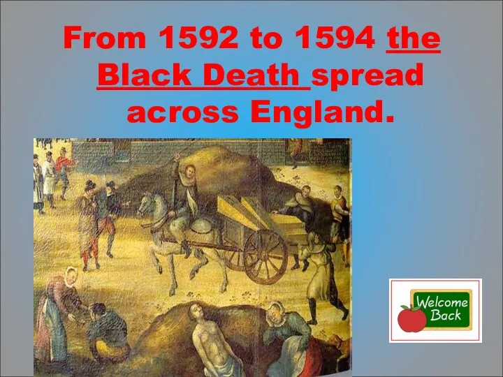 From 1592 to 1594 the Black Death spread across England.