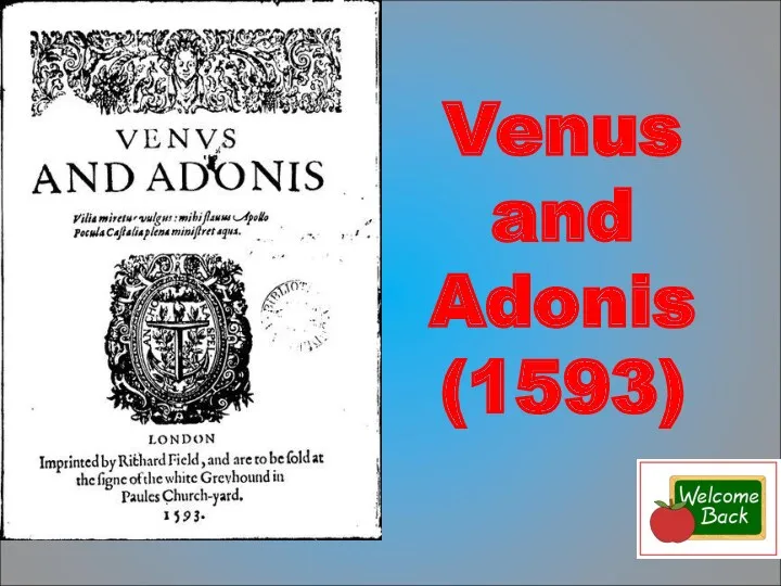 Venus and Adonis (1593)