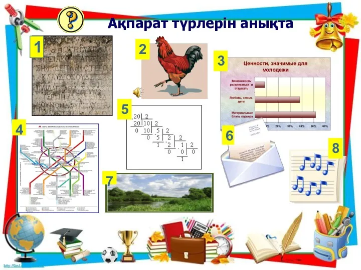 Ақпарат түрлерін анықта