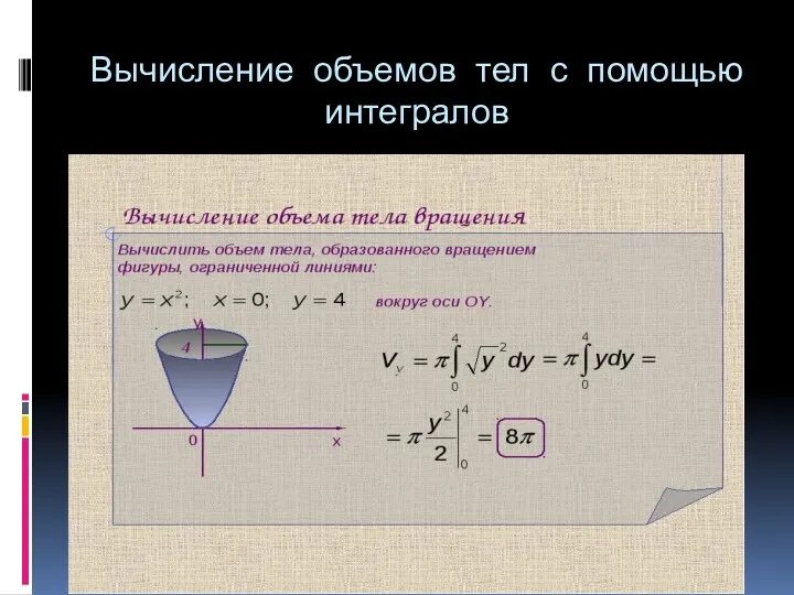 Вычисление объемов тел с помощью интегралов