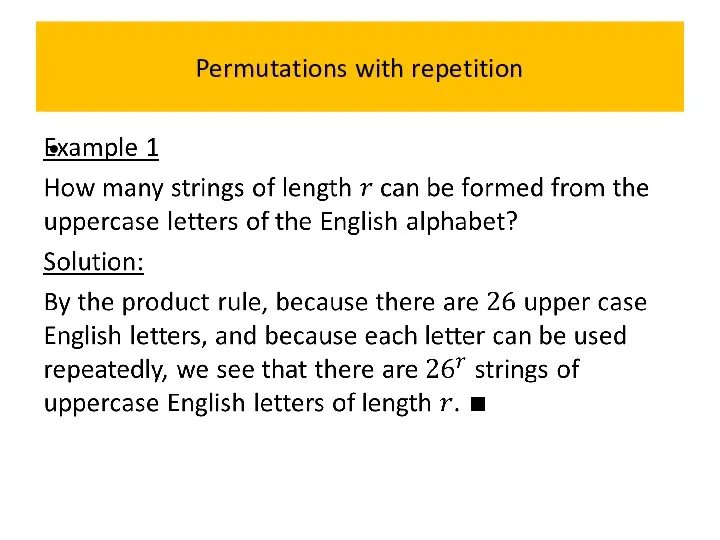 Permutations with repetition