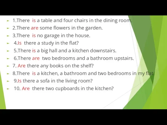 1.There is a table and four chairs in the dining