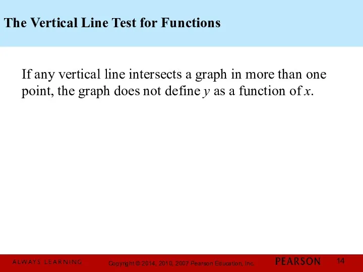 The Vertical Line Test for Functions If any vertical line